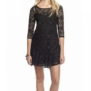 Free People Walking To The Sun Floral Lace Mini Dress